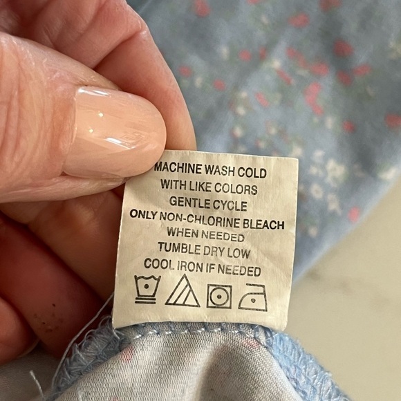 Stitch & Pine Blue Floral Cut Out Long Sleeve Bodysuit Large - Picture 8 of 10